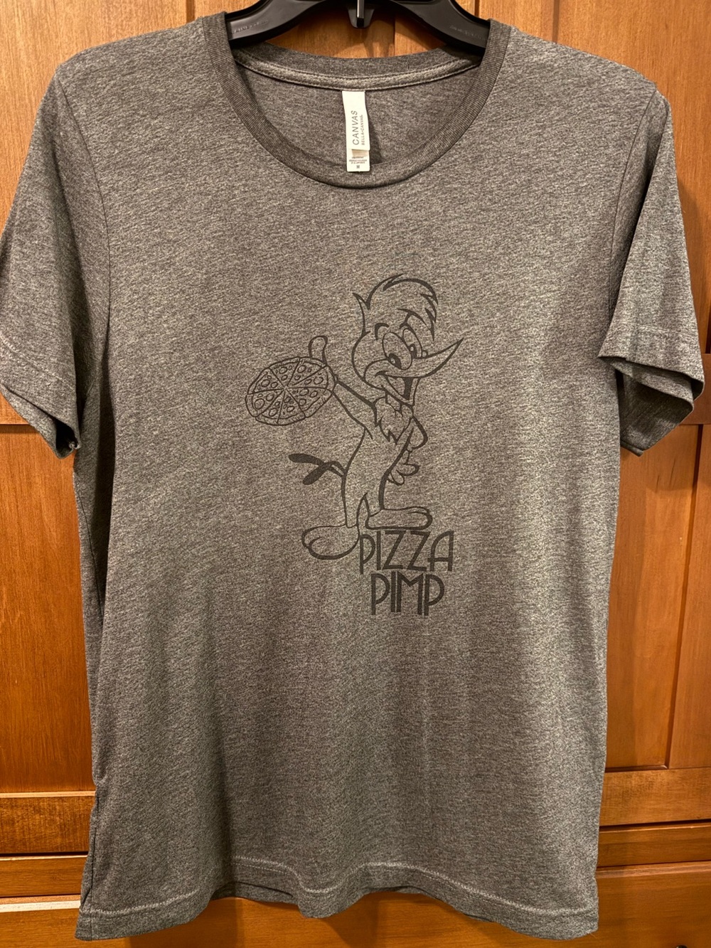 Woody Woodpecker Pizza Pimp Graphic T-Shirt - Size Medium Heather Grey
